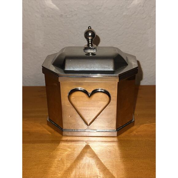 Vintage Lenox Williamsburg Silver Plate Heart Trinket Box Kirk Stieff - Picture 8 of 10